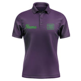 Custom Purple Emerald Green Short-Sleeve Polo Shirt