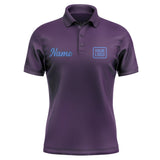 Custom Purple Sky Blue Short-Sleeve Polo Shirt