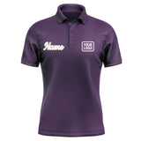Custom Purple White Short-Sleeve Polo Shirt