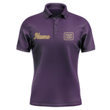 Custom Purple Light Khaki Short-Sleeve Polo Shirt