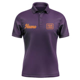 Custom Purple Orange Short-Sleeve Polo Shirt