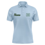 Custom Light Blue Green Short-Sleeve Polo Shirt