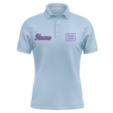 Custom Light Blue Light Purple Short-Sleeve Polo Shirt
