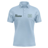 Custom Light Blue Blue Green Short-Sleeve Polo Shirt