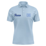 Custom Light Blue Sky Blue Short-Sleeve Polo Shirt