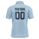Custom Light Blue Blue Short-Sleeve Polo Shirt