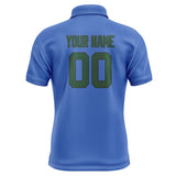 Custom Sky Blue Green Short-Sleeve Polo Shirt