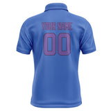 Custom Sky Blue Light Purple Short-Sleeve Polo Shirt