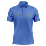 Custom Sky Blue Blue Green Short-Sleeve Polo Shirt