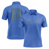 Custom Sky Blue Blue Green Short-Sleeve Polo Shirt