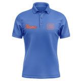 Custom Sky Blue Copper Rose Short-Sleeve Polo Shirt