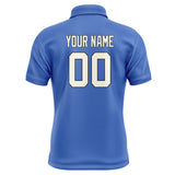 Custom Sky Blue Cream Short-Sleeve Polo Shirt
