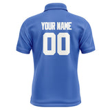 Custom Sky Blue White Short-Sleeve Polo Shirt