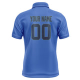 Custom Sky Blue Blue Short-Sleeve Polo Shirt
