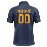 Custom Blue Yellow Short-Sleeve Polo Shirt