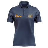 Custom Blue Yellow Short-Sleeve Polo Shirt