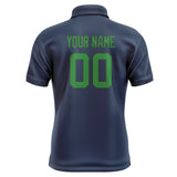 Custom Blue Emerald Green Short-Sleeve Polo Shirt