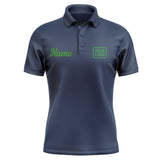 Custom Blue Emerald Green Short-Sleeve Polo Shirt