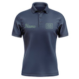 Custom Blue Blue Green Short-Sleeve Polo Shirt