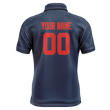Custom Blue Orange Red Short-Sleeve Polo Shirt