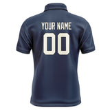 Custom Blue Cream Short-Sleeve Polo Shirt