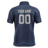 Custom Blue Gray Short-Sleeve Polo Shirt