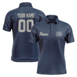 Custom Blue Gray Short-Sleeve Polo Shirt
