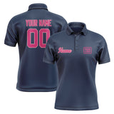 Custom Blue Pink Short-Sleeve Polo Shirt