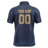 Custom Blue Light Khaki Short-Sleeve Polo Shirt
