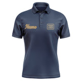 Custom Blue Light Khaki Short-Sleeve Polo Shirt