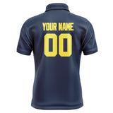 Custom Blue Light Yellow Short-Sleeve Polo Shirt