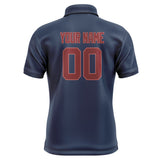 Custom Blue Crimson Red Short-Sleeve Polo Shirt