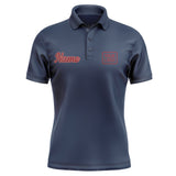 Custom Blue Crimson Red Short-Sleeve Polo Shirt