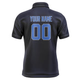 Custom Navy Sky Blue Short-Sleeve Polo Shirt