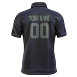 Custom Navy Dark Grey Short-Sleeve Polo Shirt