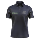 Custom Navy Dark Grey Short-Sleeve Polo Shirt