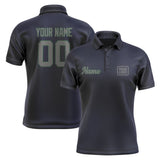 Custom Navy Dark Grey Short-Sleeve Polo Shirt