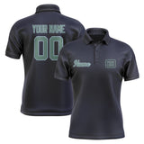 Custom Navy Blue Green Short-Sleeve Polo Shirt