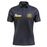 Custom Navy Gold Short-Sleeve Polo Shirt