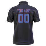 Custom Navy Sky Blue Short-Sleeve Polo Shirt