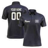 Custom Navy Cream Short-Sleeve Polo Shirt