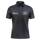 Custom Navy Gray Short-Sleeve Polo Shirt