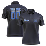 Custom Navy Sky Blue Short-Sleeve Polo Shirt