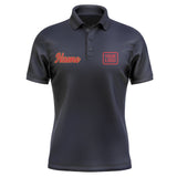 Custom Navy Red Short-Sleeve Polo Shirt