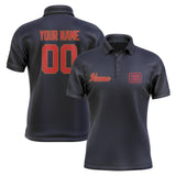 Custom Navy Red Short-Sleeve Polo Shirt