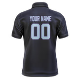 Custom Navy Light Blue Short-Sleeve Polo Shirt