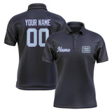 Custom Navy Light Blue Short-Sleeve Polo Shirt