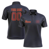 Custom Navy Crimson Red Short-Sleeve Polo Shirt