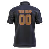 Custom Navy Khaki Short-Sleeve Polo Shirt