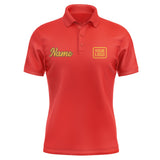 Custom Orange Red Yellow Short-Sleeve Polo Shirt